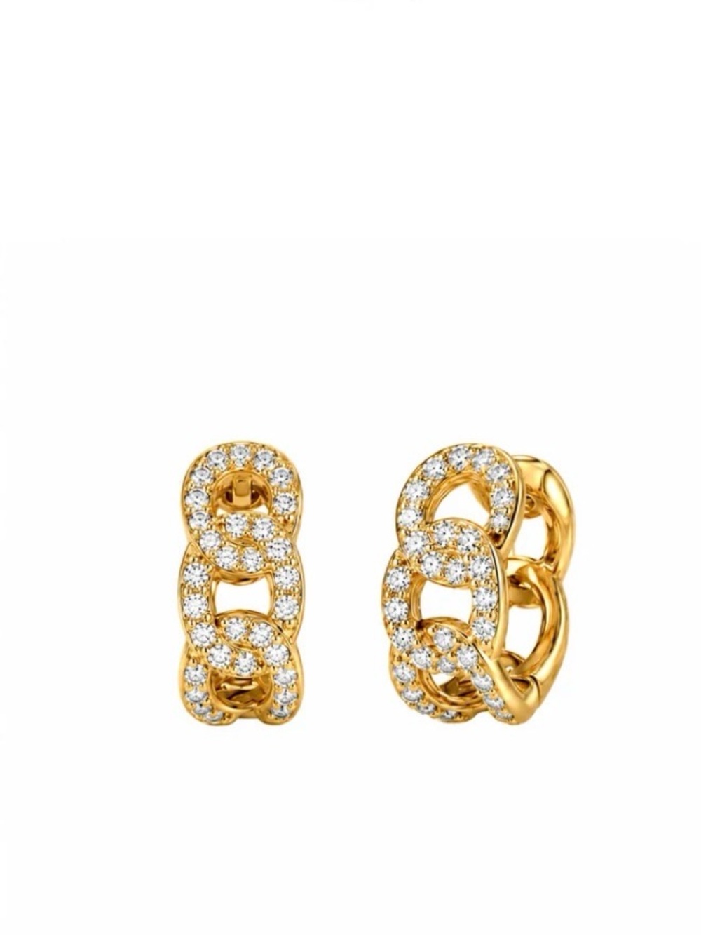 Ellie Vail Waterproof Anika Chain Huggie Hoop Earrings in Gold and CZ, Brand New